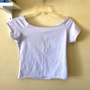 brandy melville lilac off the shoulder tee (one size)
